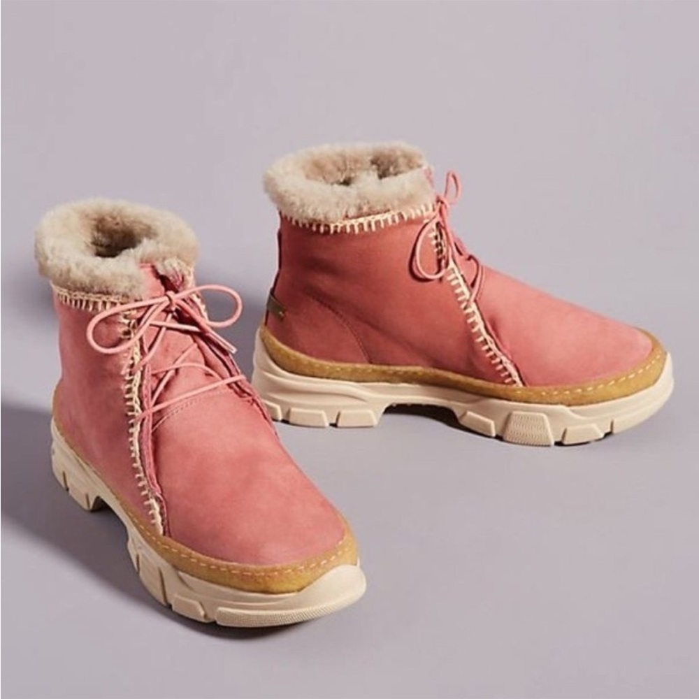 New Anthropologie Laidback London Emre 2.0 Boots Pink Size EU 39 or US 8 NEW